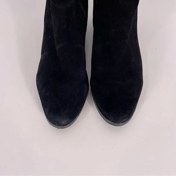 Blondo Black Leather Suede Ankle Booties - Picture 4 of 10